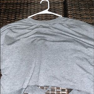 Cropped gray shirt with rips